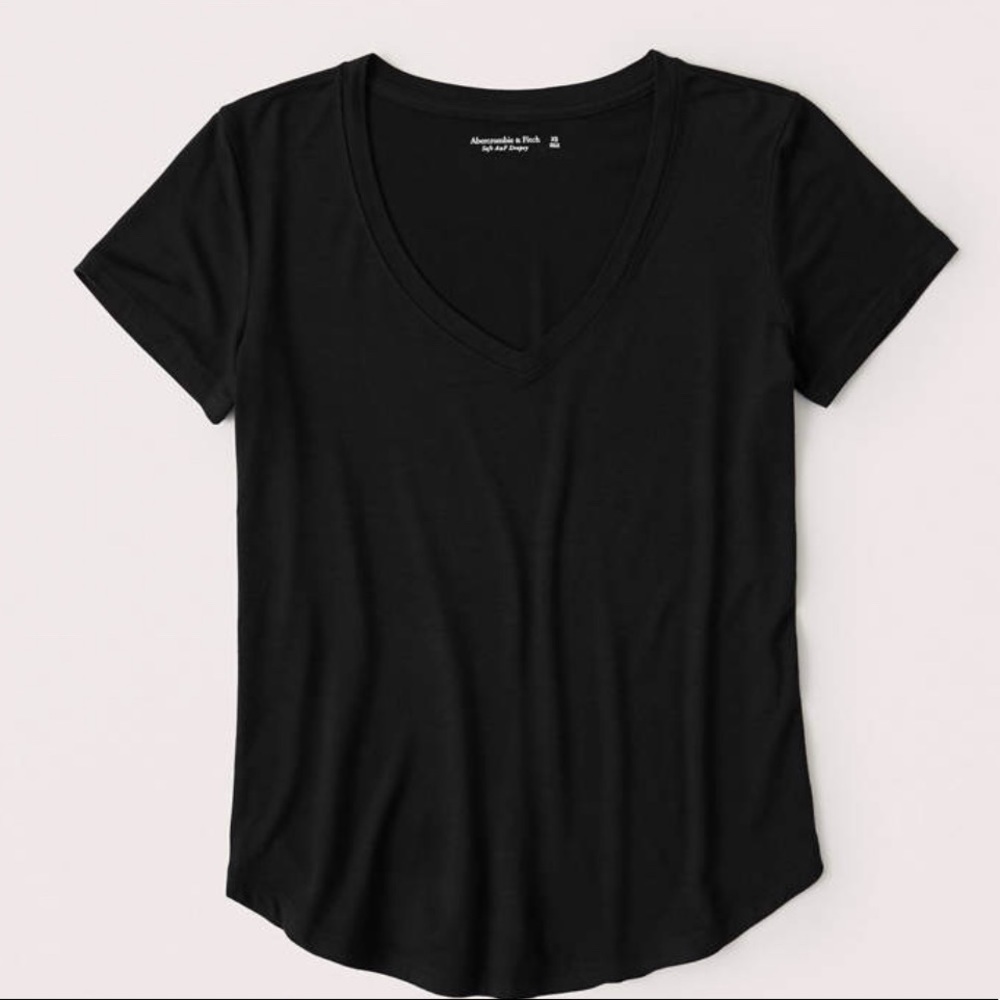 Black softAF Drapey V-Neck Tee
